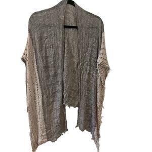 Floral Mixed Pattern Cotton Shawl - Pink & Grey - One Size